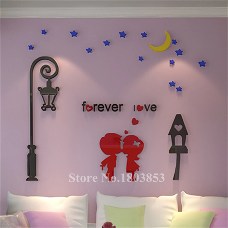 Детские Мультяшные 3D Хрустальные акриловые настенные наклейки спальня диван тв