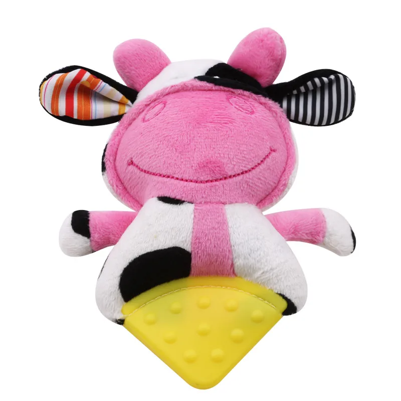 

Kids Baby Lovely Animal Model Hand Bells Rattles Handle Circle Teether Developmental Toys Handy Baby Comforting Plush Toy