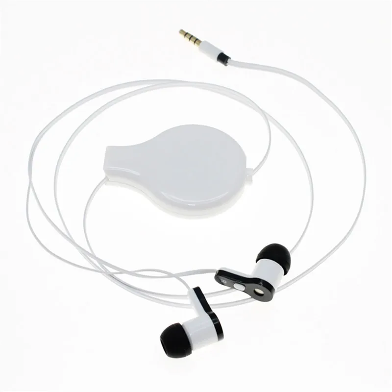 3.5mm Pendant Retractable Cable Earphone studio headphones with Clip for apple iphone earpods MP3 MP4 Player |