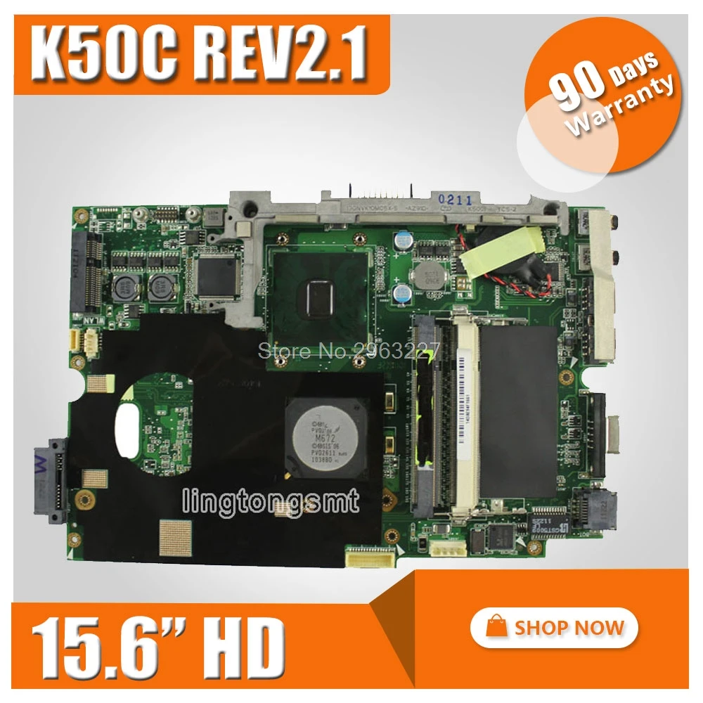Оригинальная материнская плата для ноутбука For Asus K40C K50C 15 6 &quotHD REV 2 1 USB2.0 DDR2 VRAM SiS 672 +