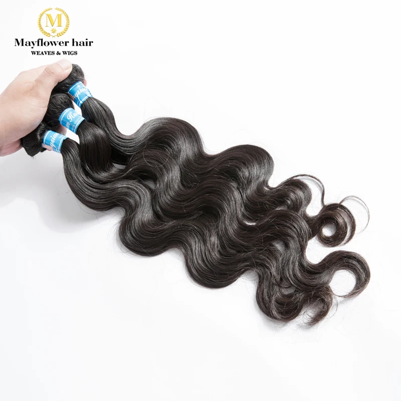 

MFH 2/3/4 Bundles Virgin Malaysian body wave hair with 13x4" ear to ear lace frontal Natural black Unprocessed raw hair products