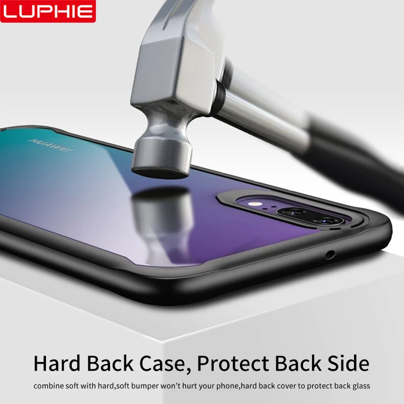 LUPHIE Transparent Phone Case For Huawei P40 P30 P20 Pro Clear Shockproof Cover Mate 30 20 10 Nova 3i Cases | Мобильные телефоны и