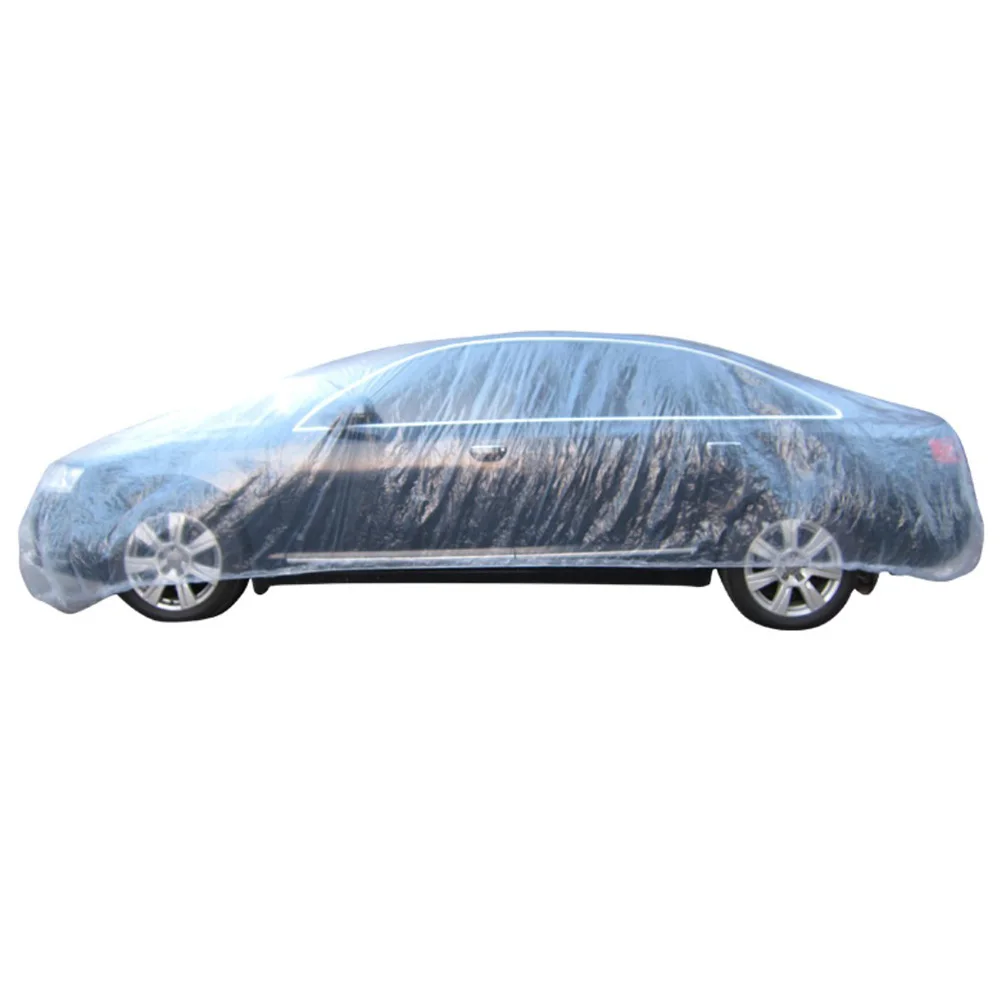 M Универсальная прозрачная пластиковая Временная Одноразовая крышка автомобиля Дождь Пыль гараж ПЭ пленка утолщение автомобиль дождь Пылезащитная крышка автомобиля - Название цвета: M