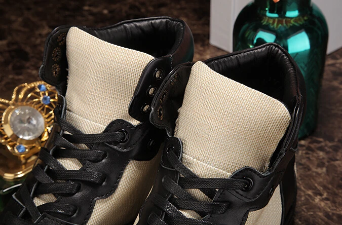 

2017 new fashion spell color high-top casual shoes man causal sneaker high top lace up sneakers