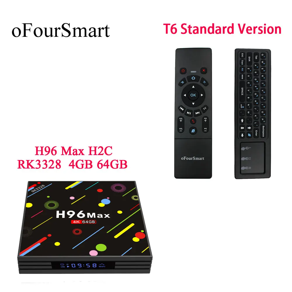 H96 MAX H2C Android 7 1 smart TV box 2 4G и 5G WIFI Rockchip RK3328 Четырехъядерный RAM 64G ROM Поддержка H.265 BT 4K с T6