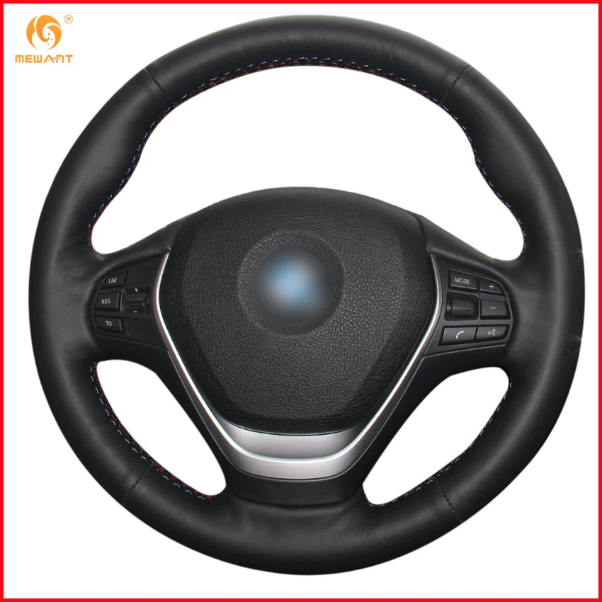MEWANT черный чехол рулевого колеса автомобиля из натуральной кожи для BMW F20 2012 2018 F45