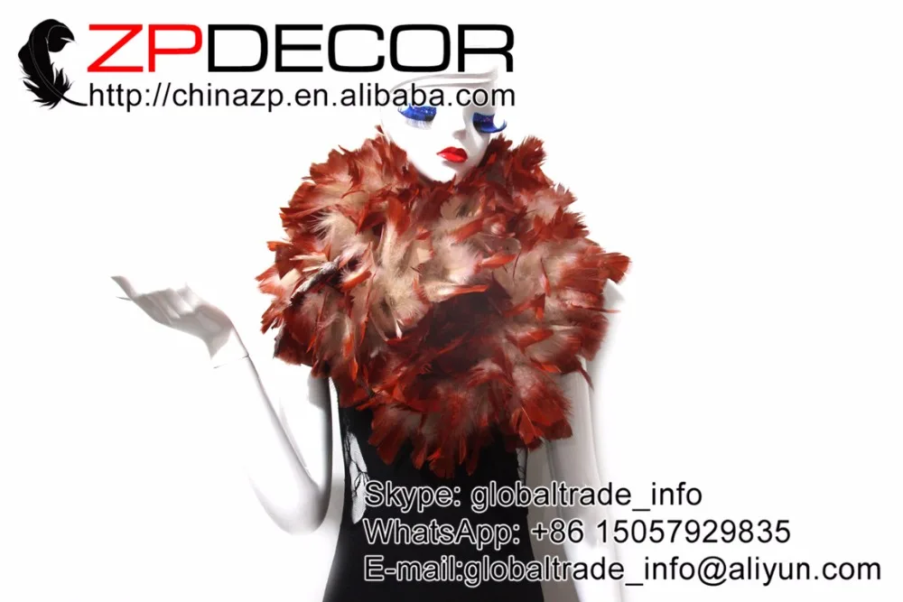 ZPDECOR 2 ярда/лот 150 г окрашенные качественно коричневые и белые плоские перья