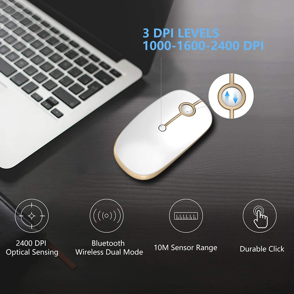 Bluetooth мышь Jelly Comb Беспроводная Бесшумная игровая 4 0 + 2 ГГц 2400 DPI|Мыши| |