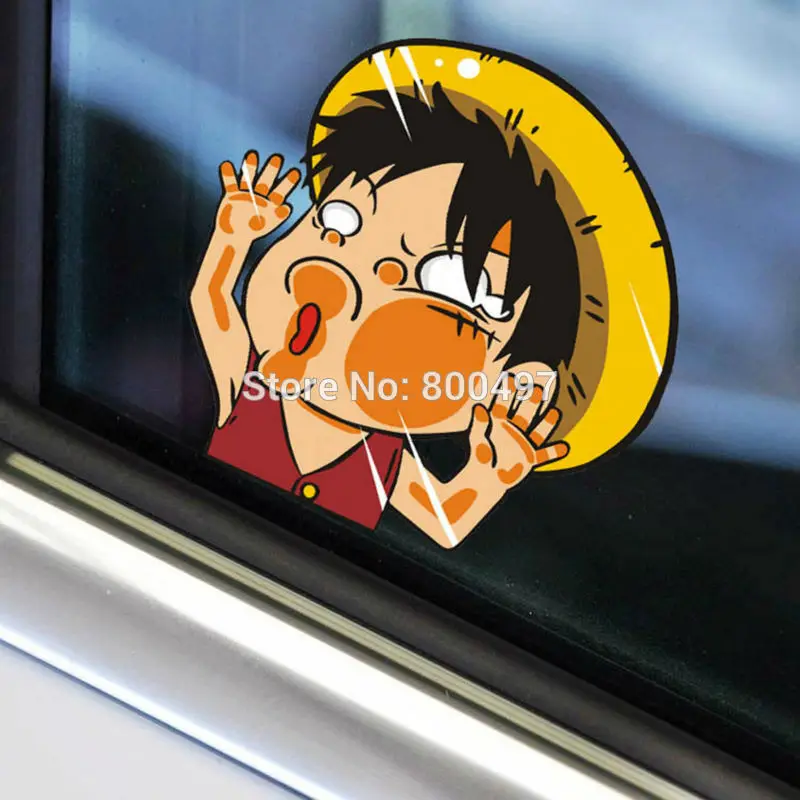 Новейшие Стайлинга Автомобилей Мультфильм One Piece Лафф Удара Стекло Наклейки для