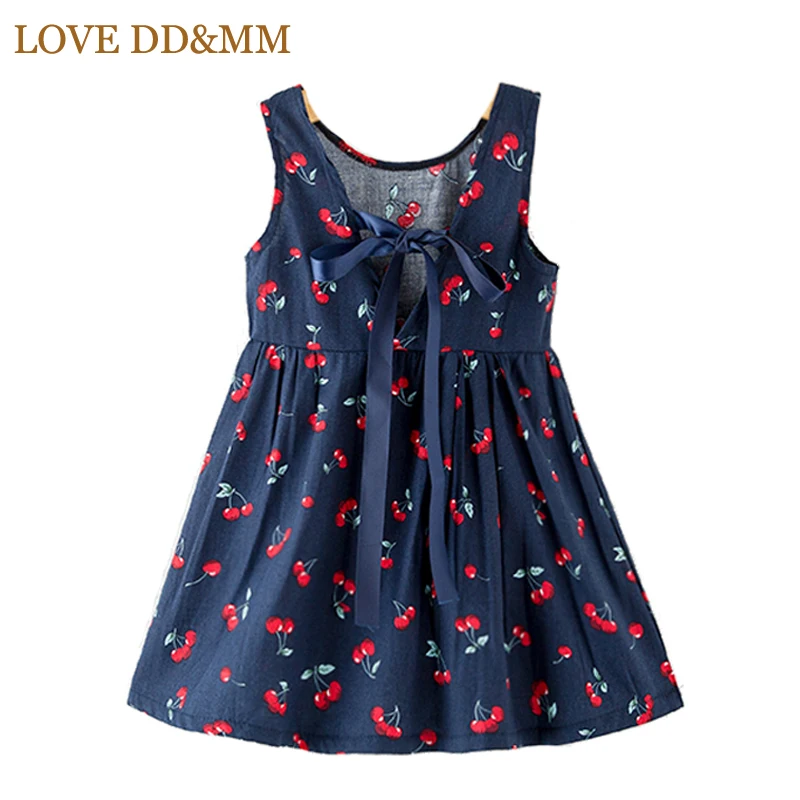 Платья для девочек LOVE DD &amp MM летние модные милые простые с изображением вишенок |