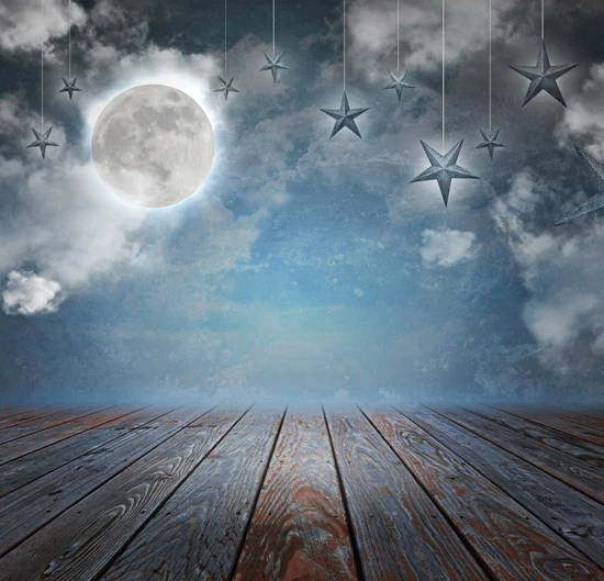 

5x10ft Moon Stars Art Fabric Backdrop Moon photography filming photobooth banner Background XT-2909