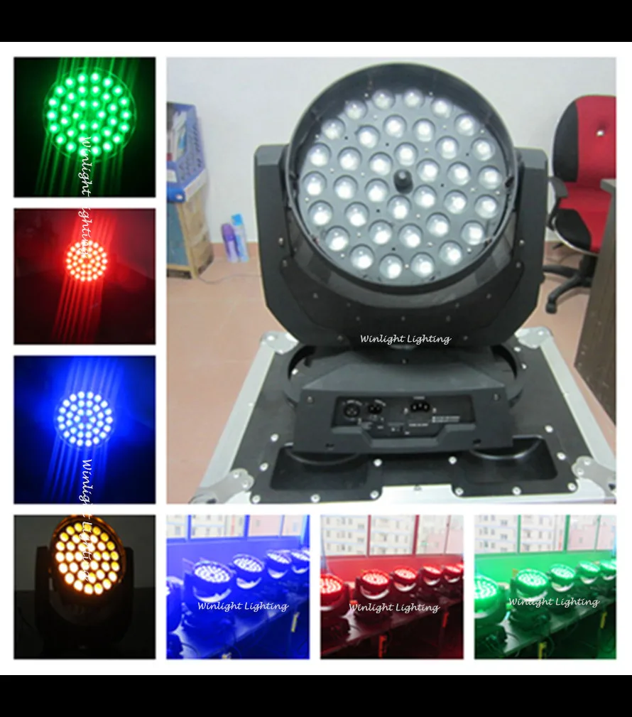 Бесплатная доставка (4 шт./лот) 10 90 градусов зум LED перемещение головного света 36*10