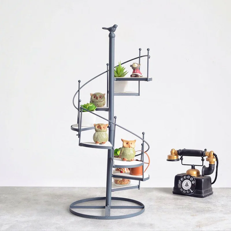 

Вращающаяся напольная Многоуровневая лестница в европейском стиле, подставка для птиц и цветов, для балкона, гостиной, детской комнаты ...