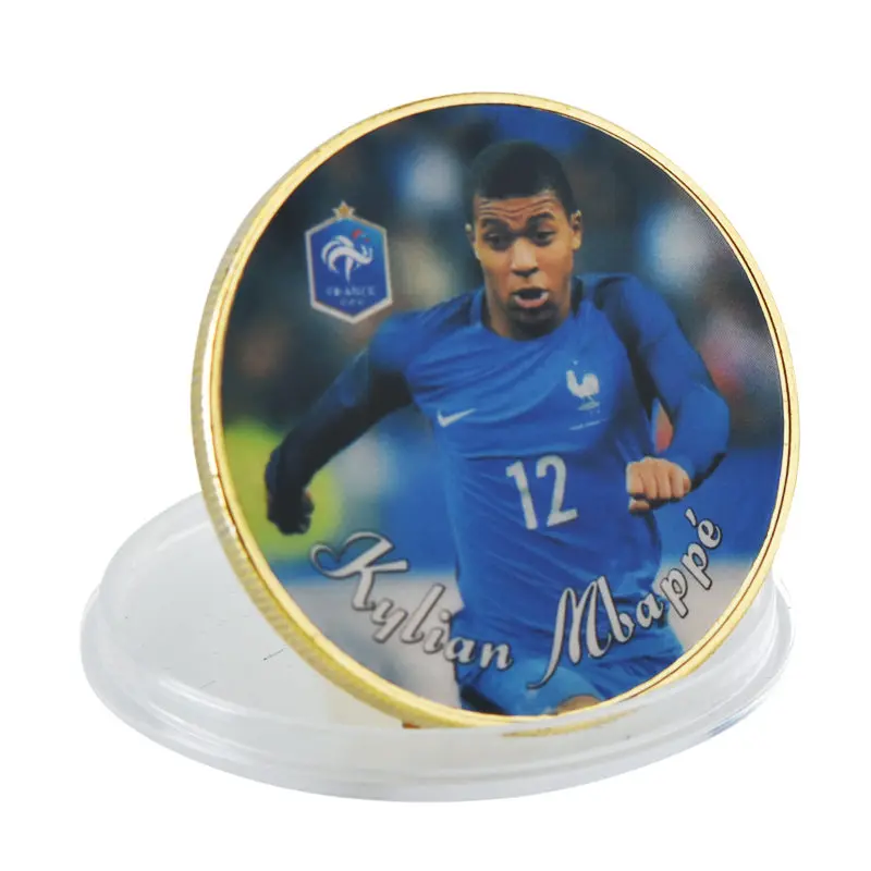 style 3 WR Kylian Mbappe футбольные золотые монеты, Чемпионат мира по футболу, коллекционные монеты, спортивные сувенирные монеты, копия монет, подарок на день рождения - Цвет: style 3