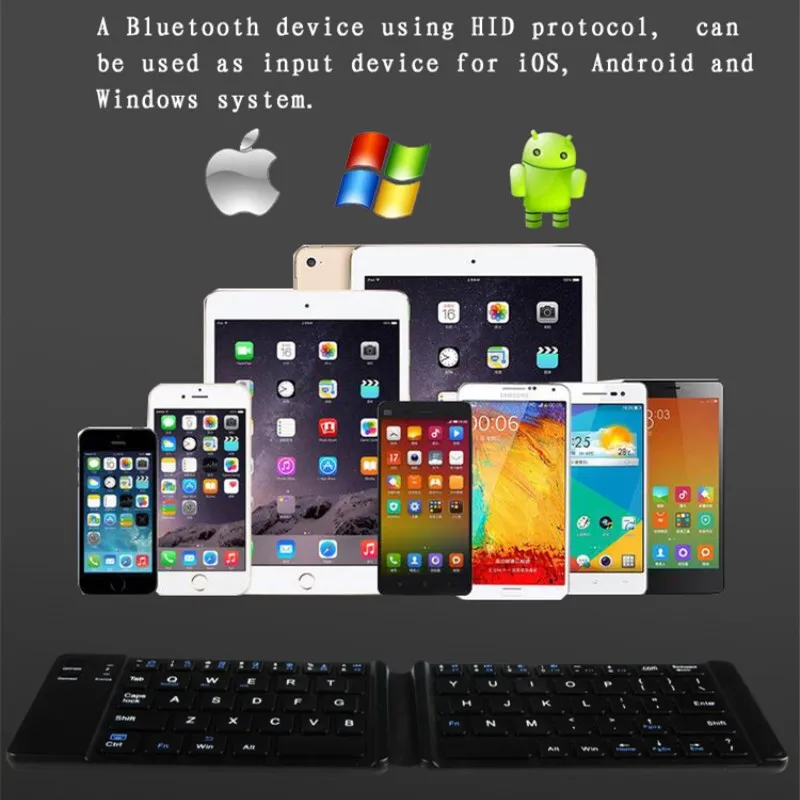 Складная Bluetooth клавиатура BT Беспроводная складная для ipad планшет ТВ компьютер ПК