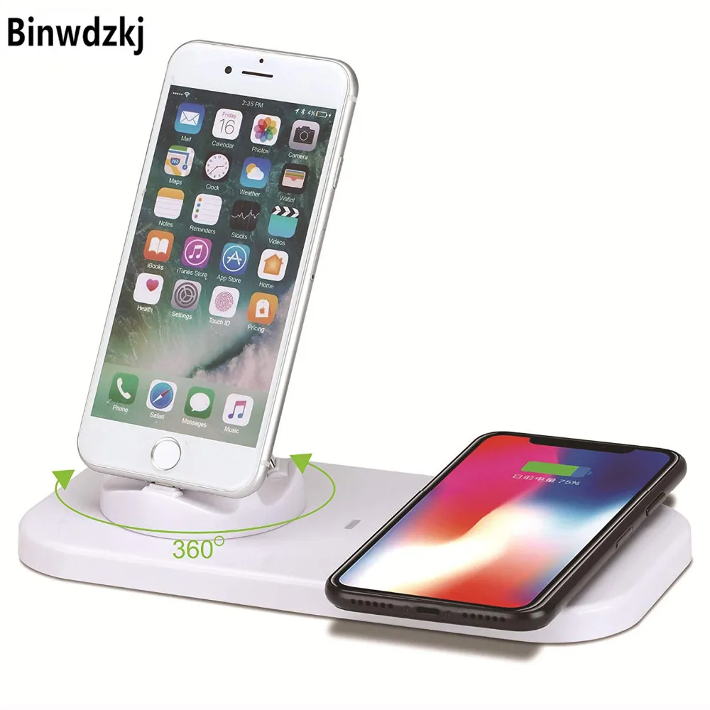 3 в 1 Беспроводное зарядное устройство для iPhone X 8 Plus Samsung S8 S9 Android Micro USB Type-C зарядная