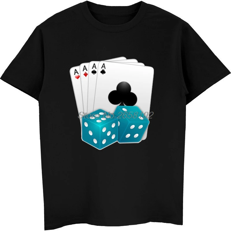 Футболка мужская с принтом игральных костей 100% хлопок в стиле Харадзюку | Мужская