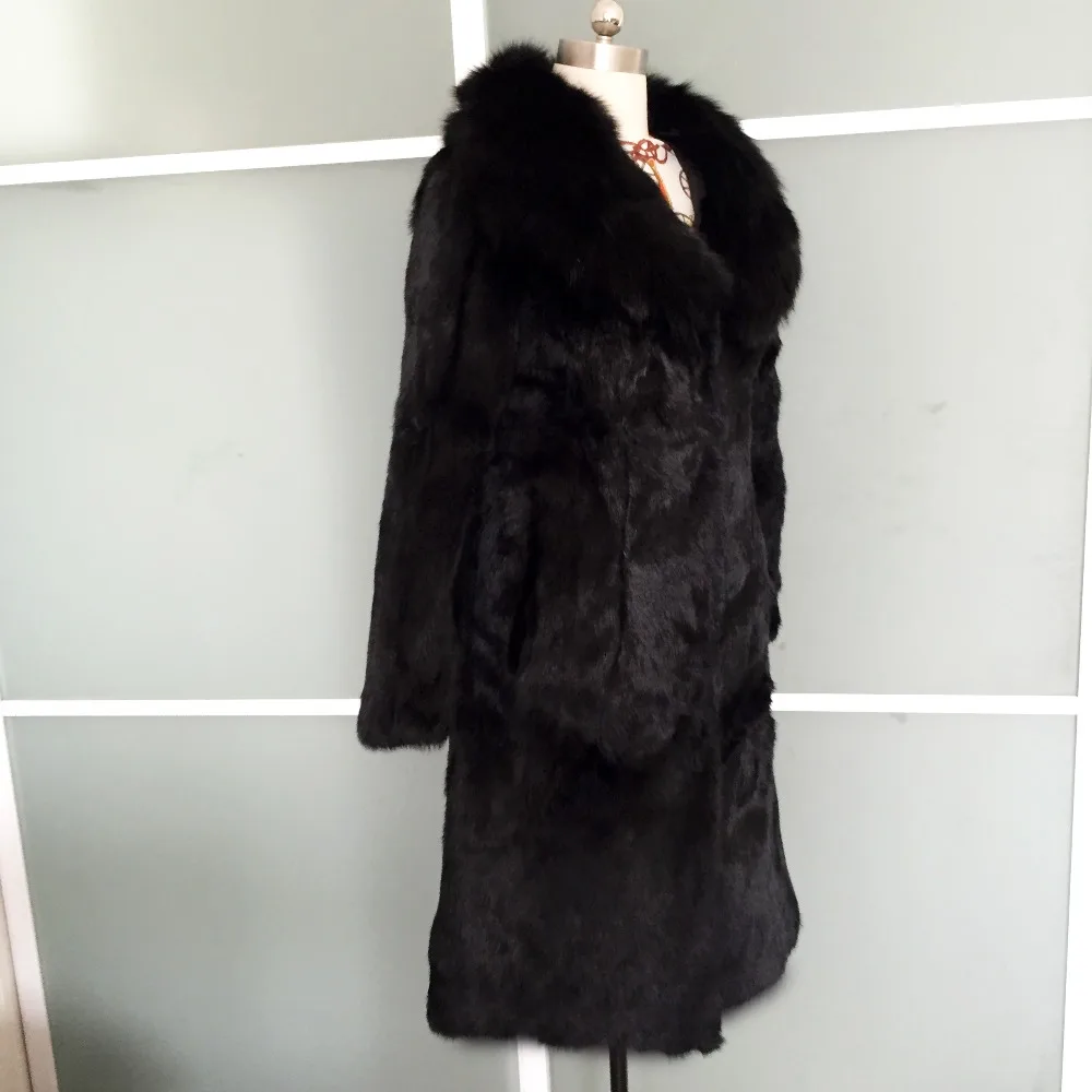 Длинное пальто из натурального кроличьего меха KSR66 2019|real rabbit|real rabbit furreal fur coat long |