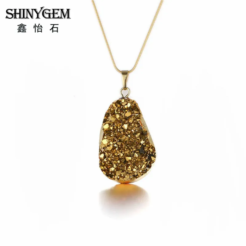 ShinyGem Новые Модные Нерегулярные опаловые хрустальные ожерелья с подвеской из