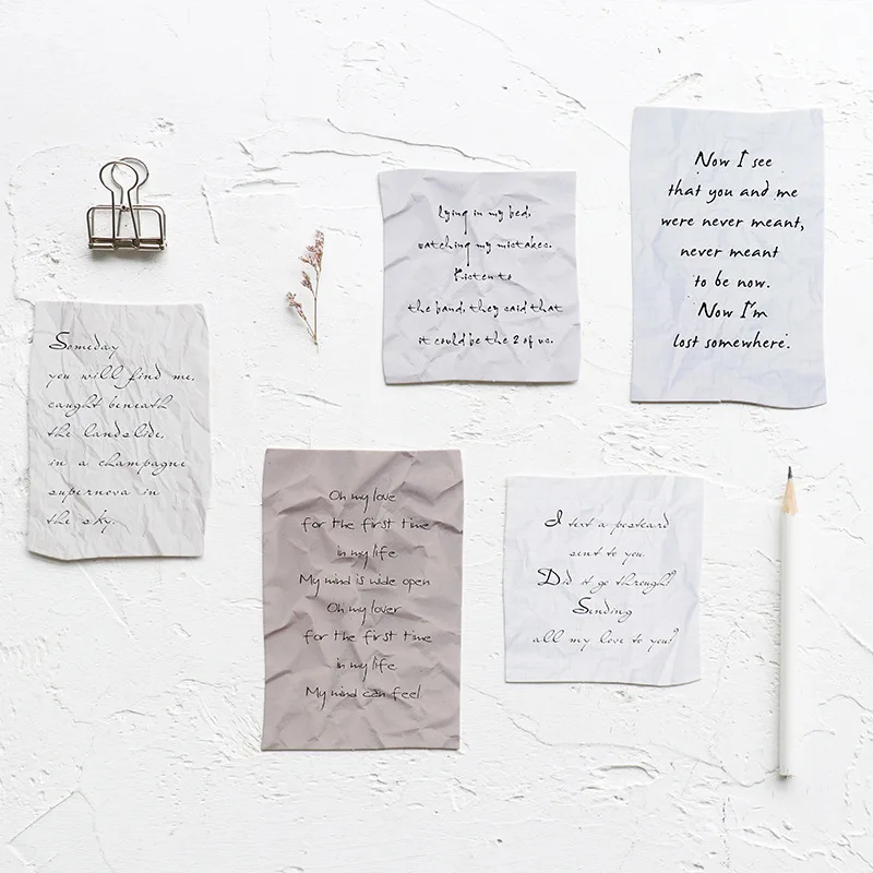 30pcs/lot English Letters Postcard Message Notes Memo Cards Paper Bookmark Envelop Gift Wish Card Stationery|letter paper stationery|letter