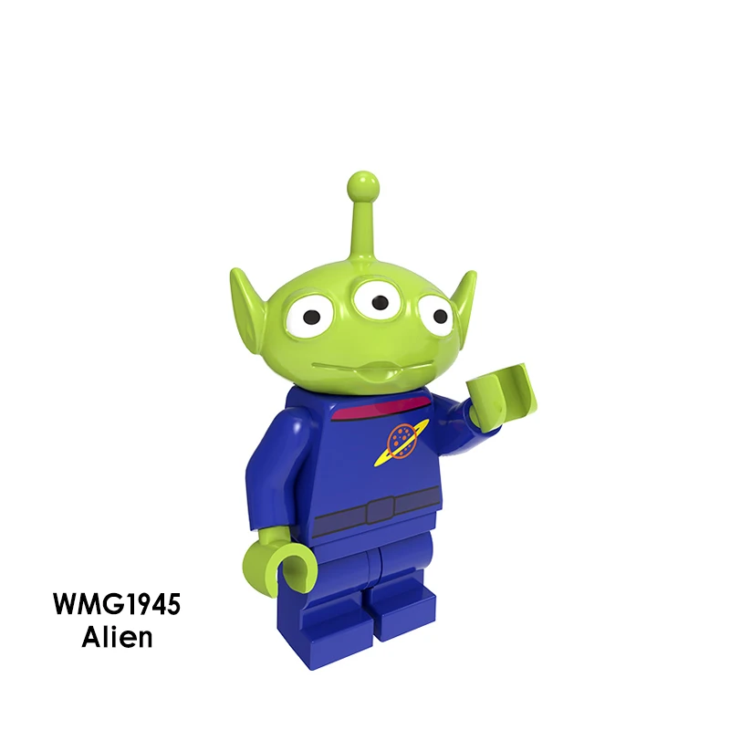 Ly Одиночная История игрушек Gremlins Gizmo Stitch Super Mario Alien E.T. Строительные блоки с Эллиотом - Цвет: Серый