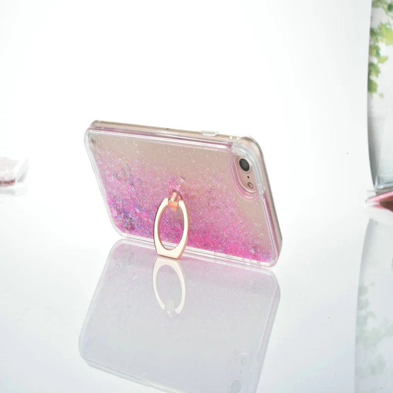 Pone Cover For iphone case 6s plus with ring Bling Glitter Liquid Quicksand Water Sequins 7 8 Plus x 5 5s se Carcasa |