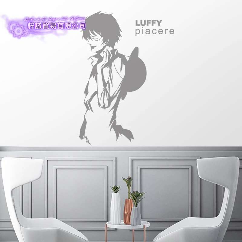 Luffy ONE PIECE Настенная Наклейка Декор для дома декоративное украшение Аниме