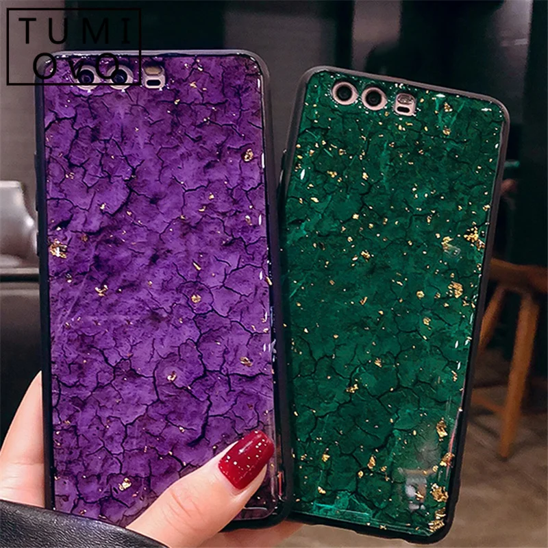 Блестящие глянцевые мраморные чехлы для телефонов Huawei P10 Plus P20 Pro Honor 10 Lite V10 Mate 20 pro