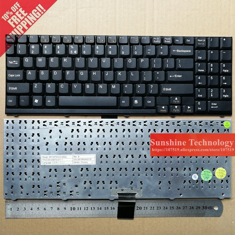 US/UK/Greek/Germany layout New laptop keyboard for CLEVO D900 D27 D470 M590 D70 MP-03753U4-4304L | Компьютеры и офис