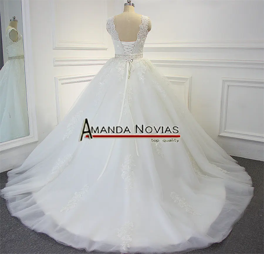 Новинка бальное платье с V образным вырезом Amanda Novias реальные фотографии