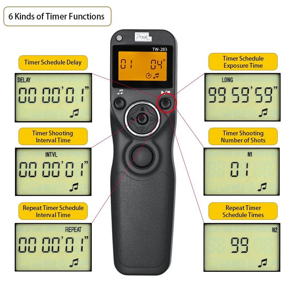 Pixel TW-283/DC2 2.4G Wireless Timer shutter Remote Control For Nikon D5000 D5100 D5200 D5300 Release SLR remote control | Электроника
