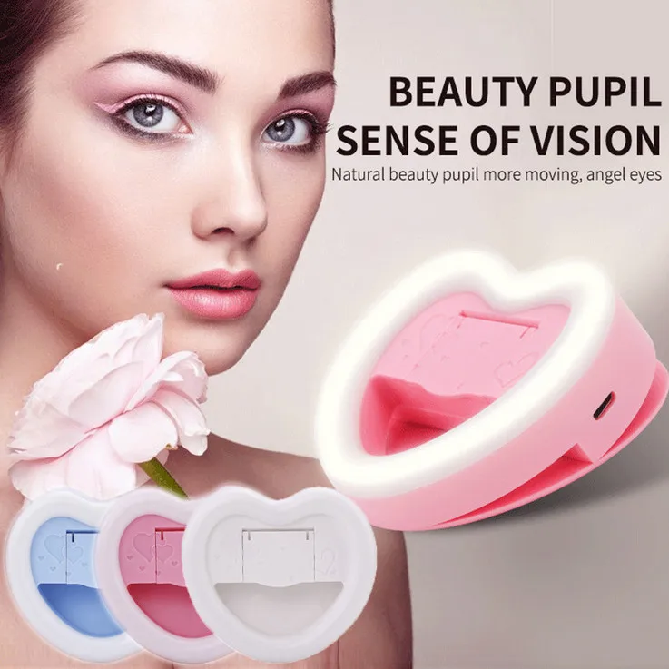 Перезаряжаемая USB зарядка с батареей селфи портативная светодиодная кольцевая