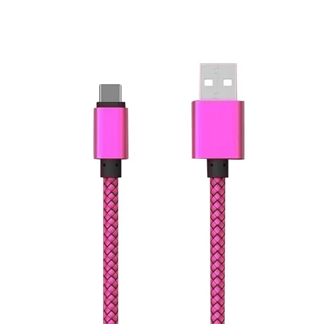 Rose pink Золотой 20 см 2 м 3 м данных USB C зарядное устройство кабель для HUAWEI P30 pro P20 lite honor 10 вид 20 нейлон Быстрая зарядка происхождения длинный провод шнур - Цвет: Rose pink
