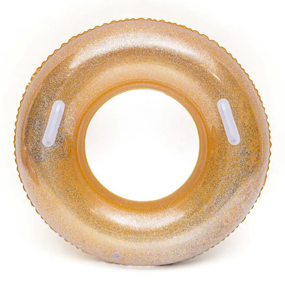

Pool Float Row Rose Gold Bling Sparkling Adult Swimming Ring With Sequins Inflatable Circle Seat Handles In Party Boia Piscina