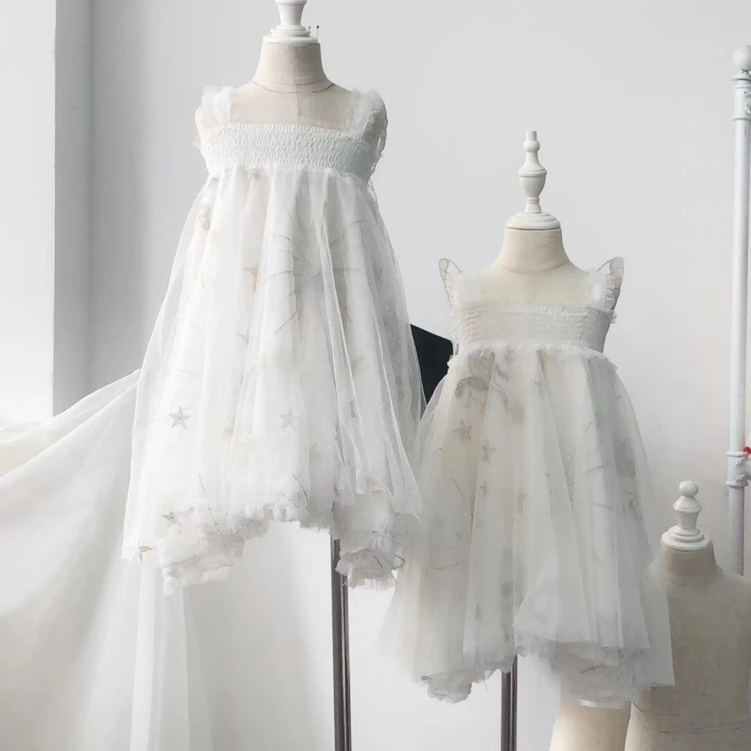 5445 Unicorn Embroidery Wings Princess Baby Girl Dresses Spring Wedding Party Kids For Girls Wholesale baby girl clothes | Детская