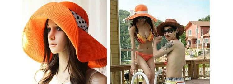 2015 Fashion Summer Women's Ladies' Foldable Wide Large Brim Floppy Beach Hat Sun Straw Cap Women | Тематическая одежда и