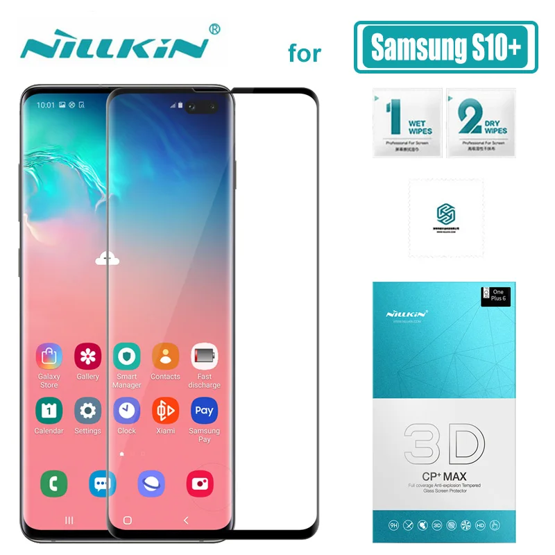 

Защитное стекло Nillkin CP + Max, закаленное 3D стекло для Samsung Galaxy S10 Plus, S10E