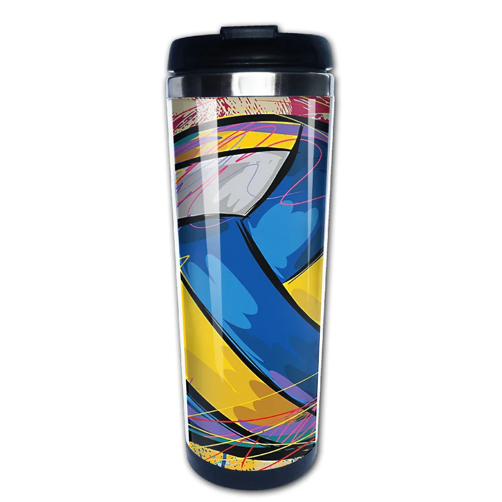 Люблю волейбол просто кружка для кофе довольно автомобиля tazas нержавеющая сталь