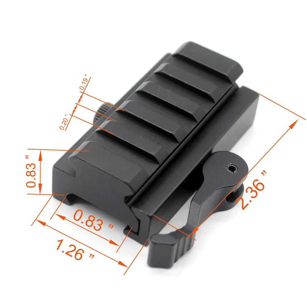 5/9 слотов 20 мм Picatinny/Weaver Rail Basic QD Quick Release Riser Scope Mount Adapter бесплатная