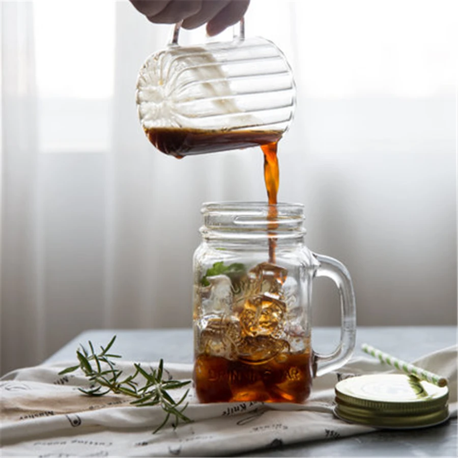 Прозрачные Ретро креативные стеклянные чашки для кофе молочные кружки чашка