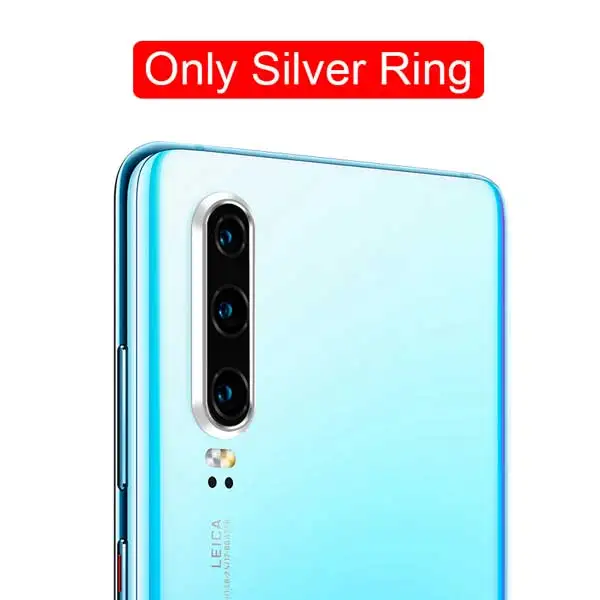 Only Silver Ring Защитное стекло для камеры huawei P20 P30 Pro, закаленное стекло+ металлическое защитное кольцо для объектива камеры заднего вида, полное покрытие для huawei P20 - Цвет: Only Silver Ring