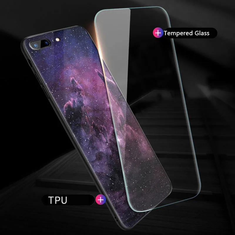 Lovely Fashion TPU Bumper Tempered Glass Back Panel With Painted Anti-scratch Shockproof Case Cover for iPhone X 8 7 6 6S Plus |