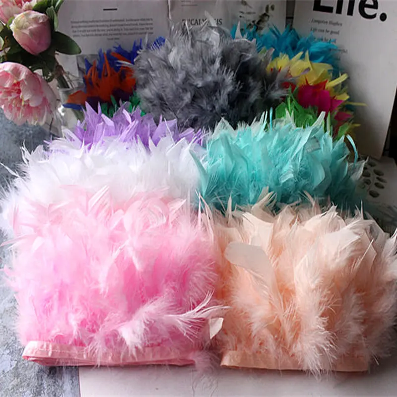 Крашеное перо оптовая продажа юбка с бахромой платье боковое украшение материал