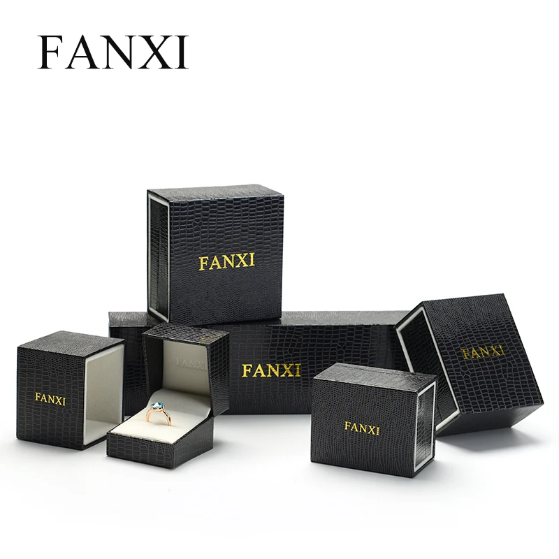 FANXI бумажные коробочки для ювелирных изделий из искусственной кожи с подвеской