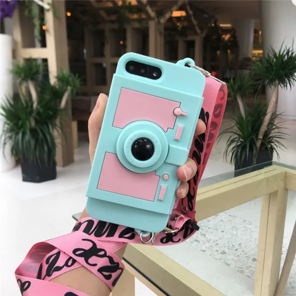 3D Ретро кошелек-камера Чехол-подставка для телефона для iPhone 11 pro Max XS MAX XR 7 8 plus 6 X Мягкая силиконовая задняя крышка с st - Цвет: phone bag case
