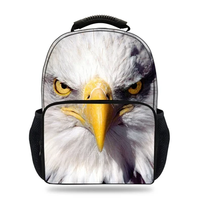 7V5059 15 дюймов 3D Mochila детская школьная сумка для мальчиков ястреб лысый рюкзак с изображением орла дети птицы животных печати рюкзак для девочек Школьный рюкзак - Цвет: 7V5059