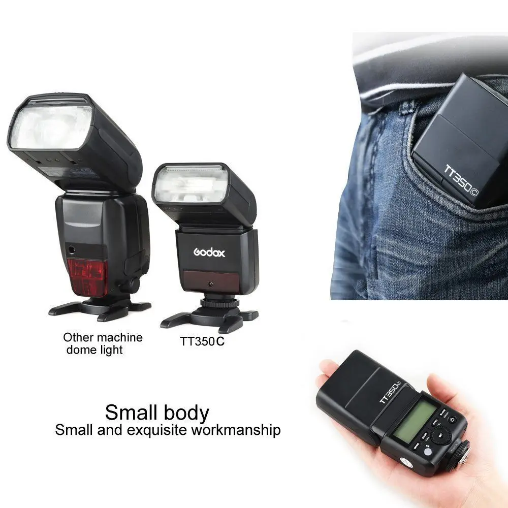 GODOX Mini TT350C TTL HSS max 1/8000s 2 4G Беспроводная система X вспышка с X1T-C передатчиком для