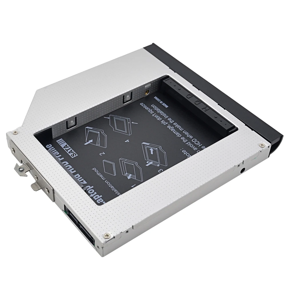 Алюминиевый Чехол адаптер optibay 2nd HDD Caddy 12 7 мм SATA 3 0 2 5 &quotSSD DVD CD ROM для HP Compaq 6530B 6535B 6730B