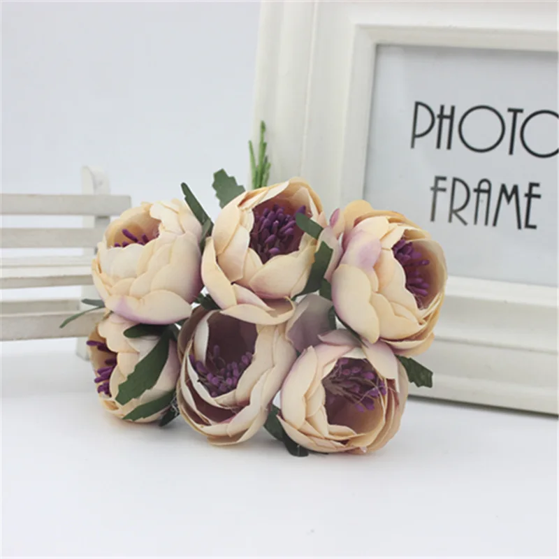 Искусственные цветы 6 шт./лот 4 5 см искусственные маленькие шелковые тканевые