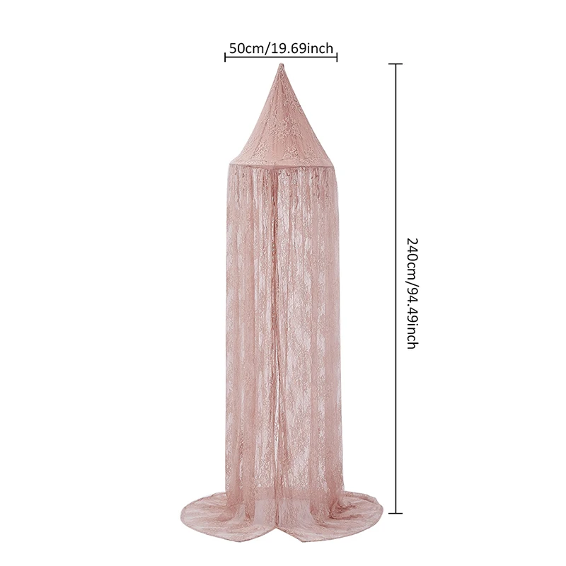

Nordic Elegant Kids Mosquito Net Lace Dome Mosquito Net Princess Baby Shed Valance Round Bed Hanging Canopy Awning Tent Decora